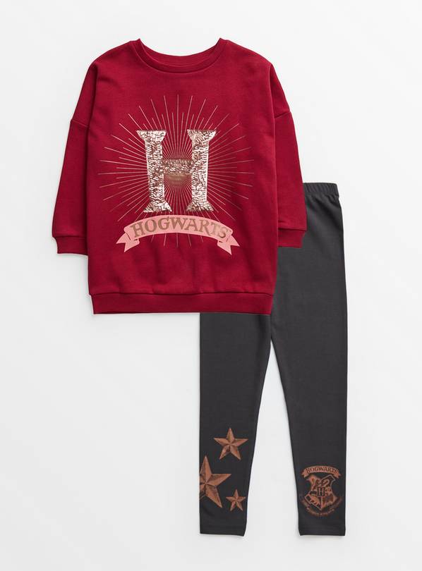 Harry Potter Dark Pink Hogwarts Sweatshirt & Leggings 11 years